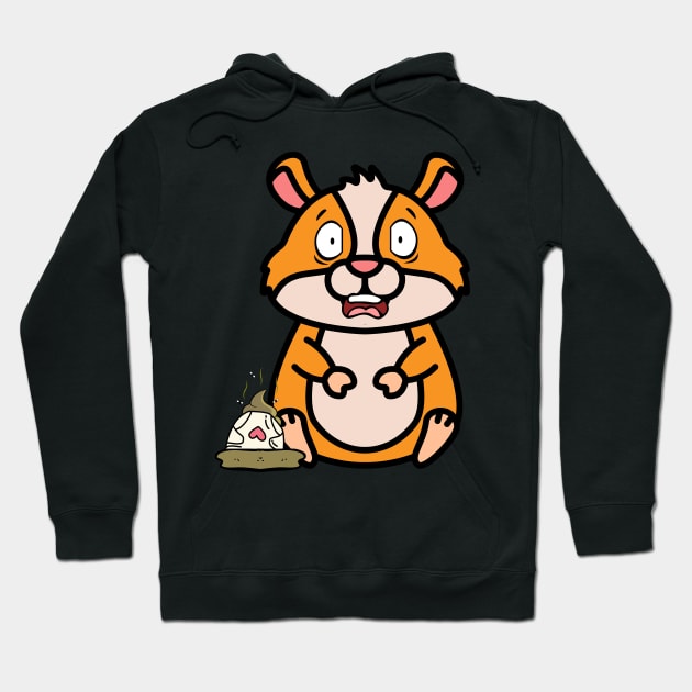 Funny hamster steps on a dirty diaper Hoodie by Pet Station